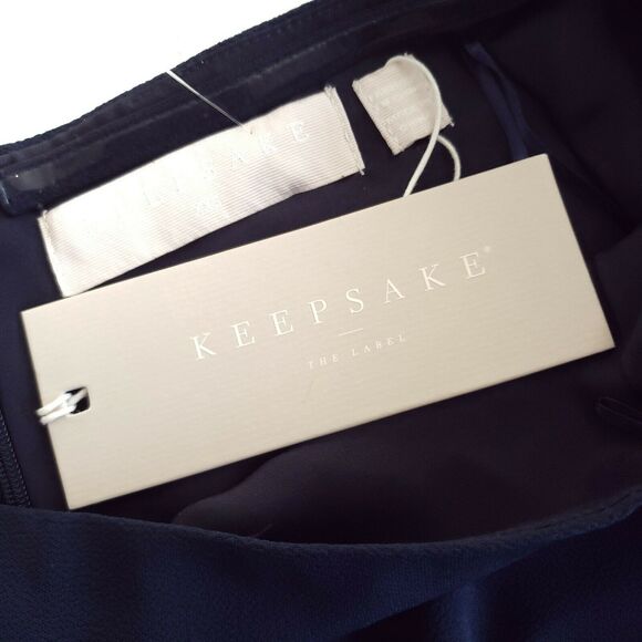 KEEPSAKE The Label Harmony off the shoulder bell sleeve top blouse navy XXS NEW - Picture 5 of 7